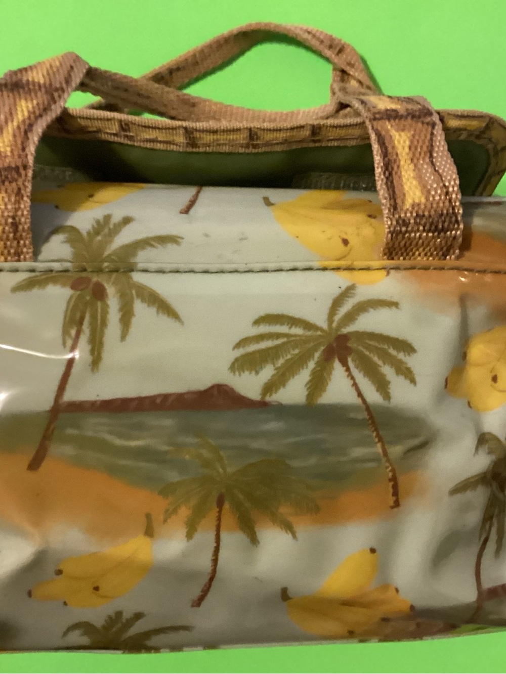 Avon Vintage Tropical Banana Print Mini Tote Bag - Picture 4 of 11